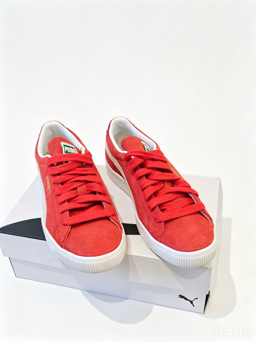 Puma Red Suede Sneakers